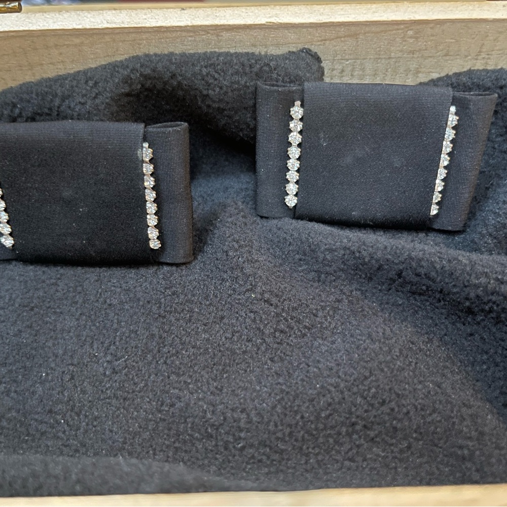 Elegant Black shoe clips with stone Accents